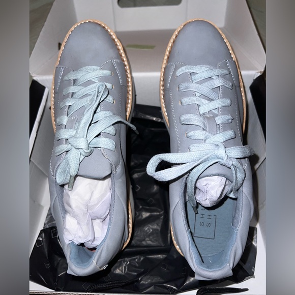 NWT SHUSHOP ”Shea” Suede Blue Color Blocked Platforms Lightweight Sneakers - Picture 4 of 13